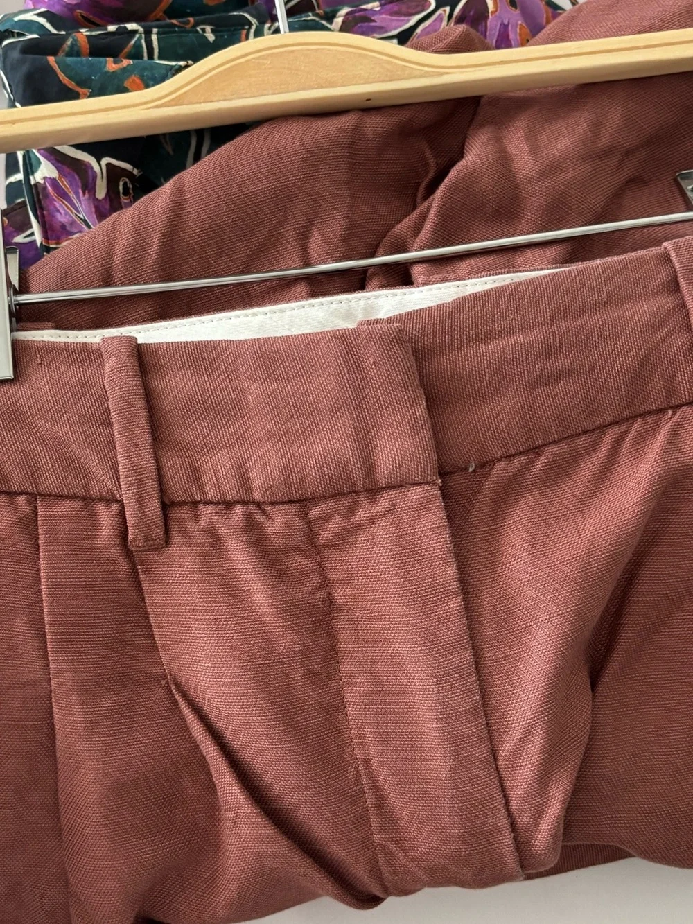 Wilfred The Effortless Linen Pant Terracotta Red Brown Wide Leg High Waist 2